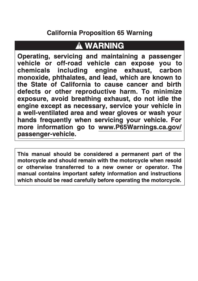 Page 1 de la notice Manuel utilisateur Suzuki GSX-S750Z (2020)
