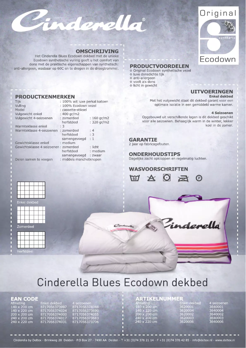 Page 1 of the manual User Manual Cinderella Blues Ecodown