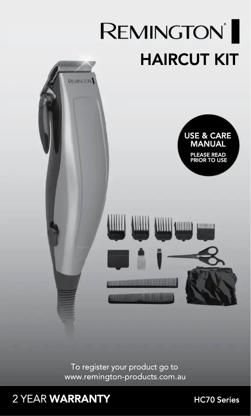 Page 1 of the manual User Manual Remington HC-70