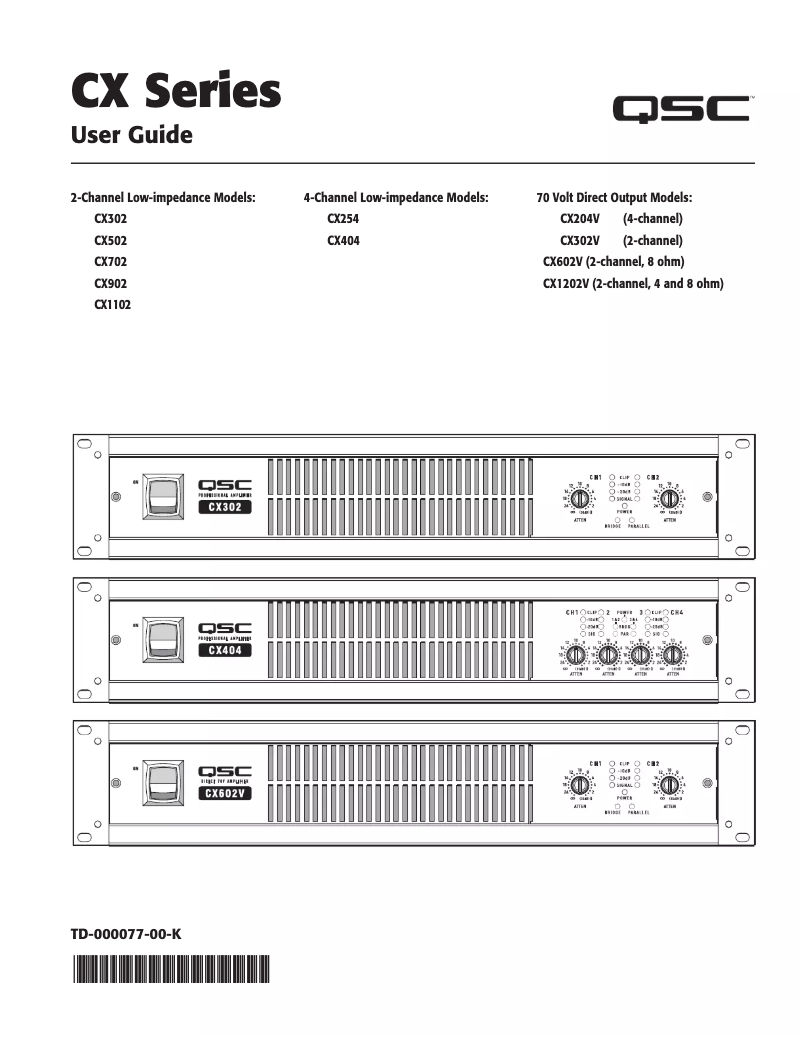 Page 1 de la notice Mode d'emploi QSC CX702