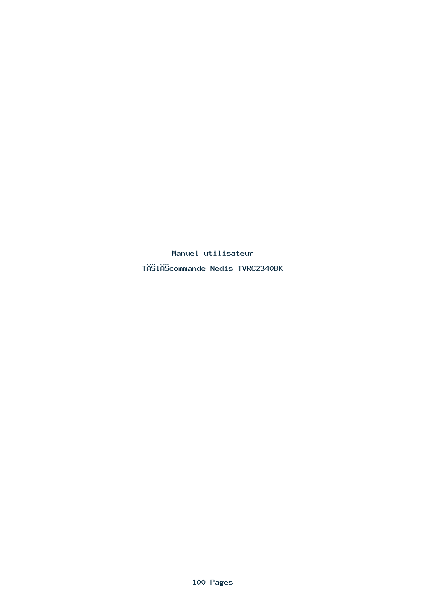 Page 1 de la notice Manuel utilisateur Nedis TVRC2340BK