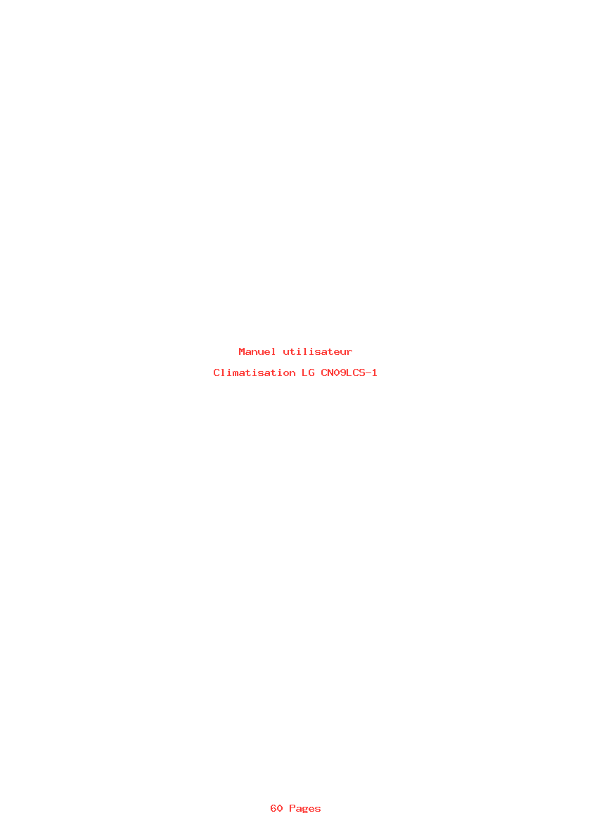 Page 1 de la notice Manuel utilisateur LG CN09LCS-1