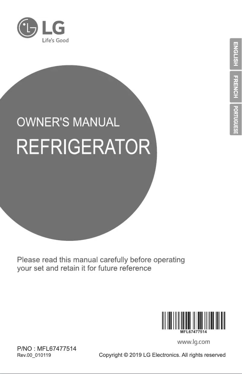 Page 1 de la notice Manuel utilisateur LG GL-H682HLHN