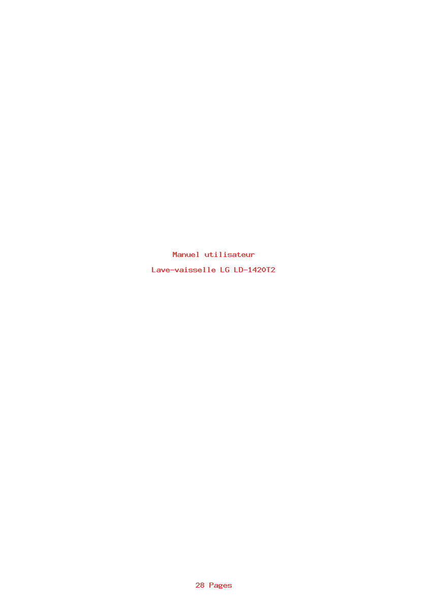 Page 1 de la notice Manuel utilisateur LG LD-1420T2