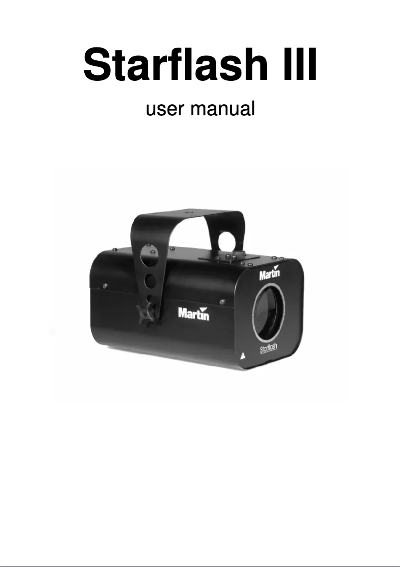 Page 1 de la notice Manuel utilisateur Martin StarFlash III