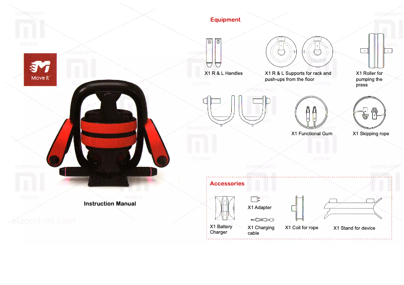 Page 1 de la notice Manuel utilisateur Xiaomi Move It Smart Multi-Purpose Fitness Device
