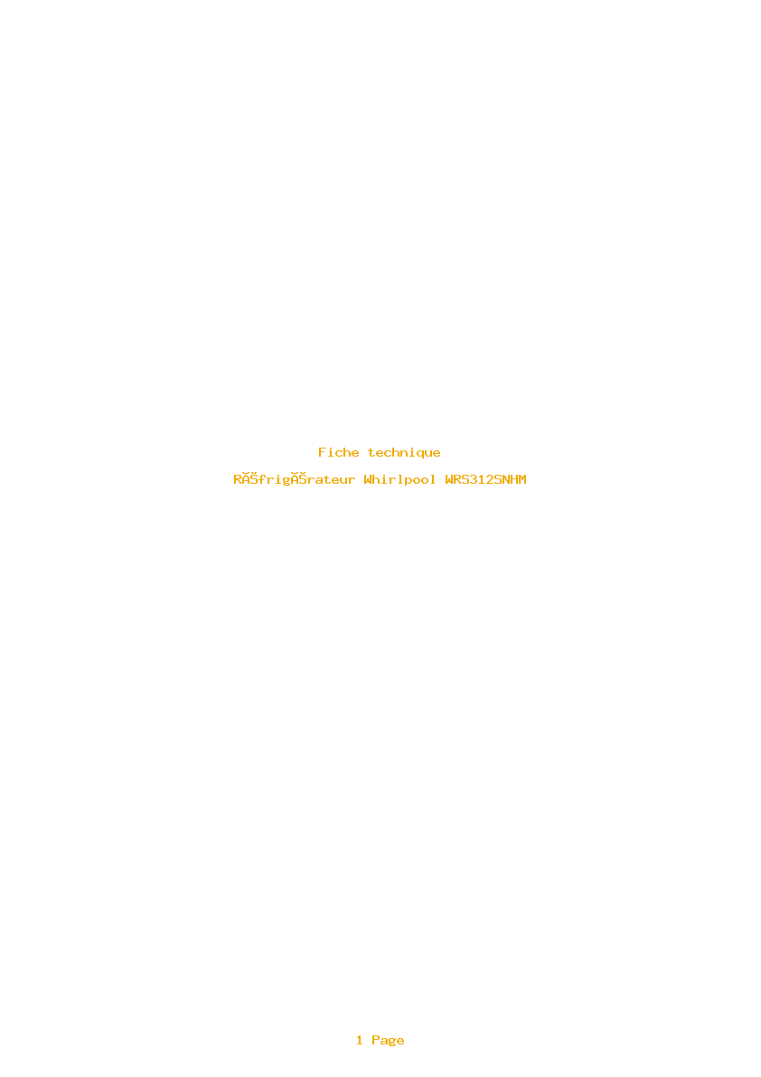 Image de la première page du manuel de l'appareil WRS312SNHM