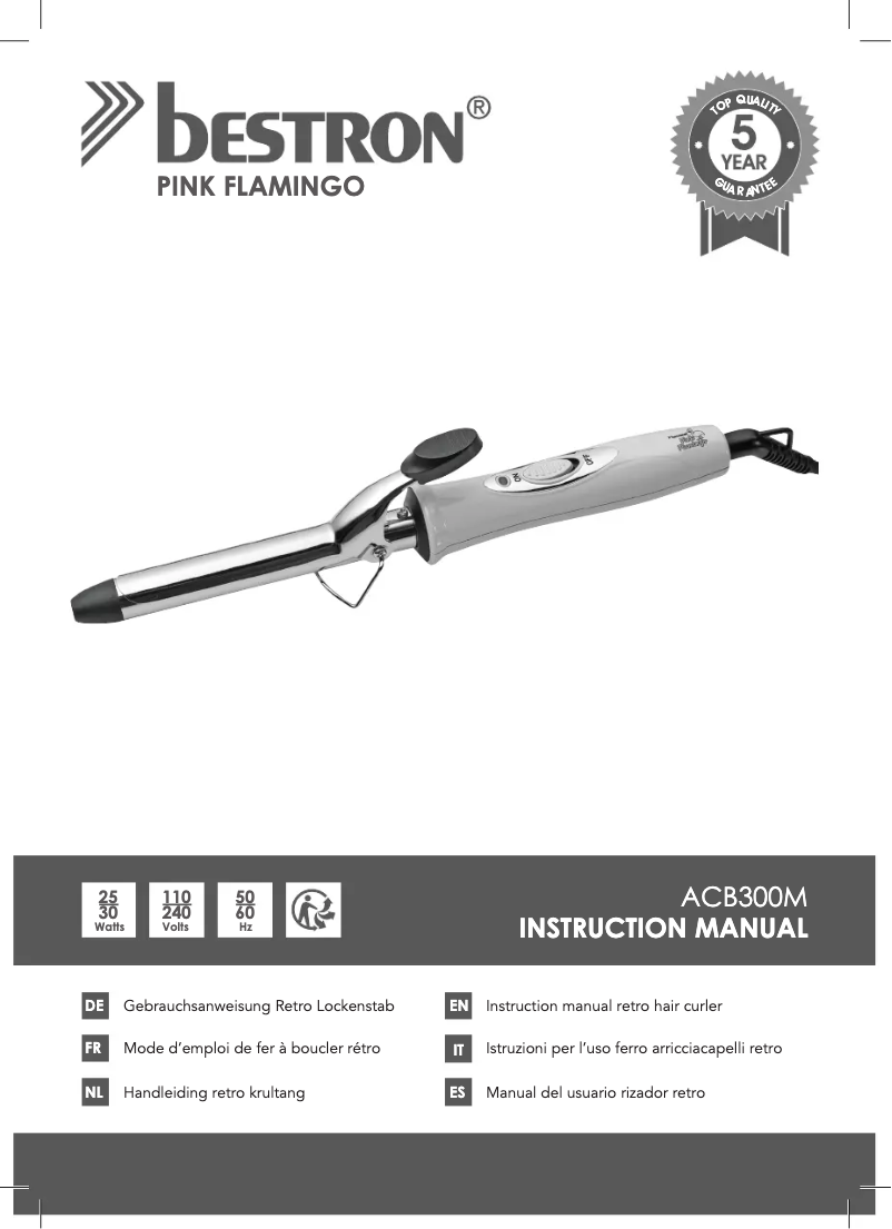 Page 1 de la notice Manuel utilisateur Bestron ACB300M