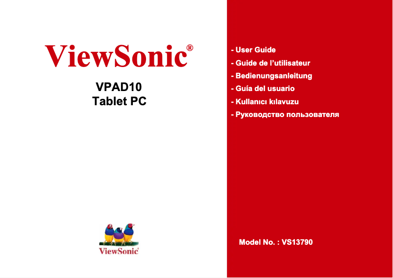 Page 1 de la notice Manuel utilisateur Viewsonic ViewPad V10s