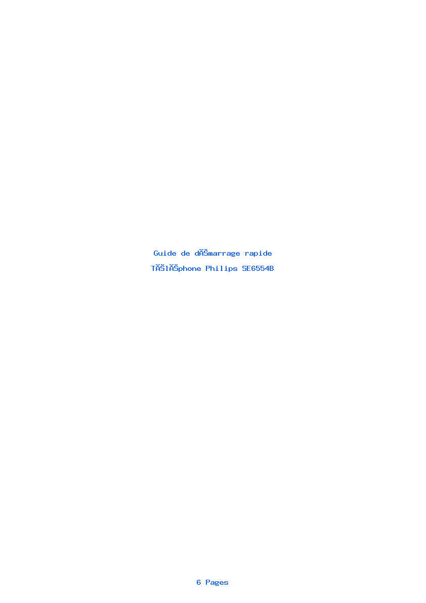Image de la première page du manuel de l'appareil SE6554B