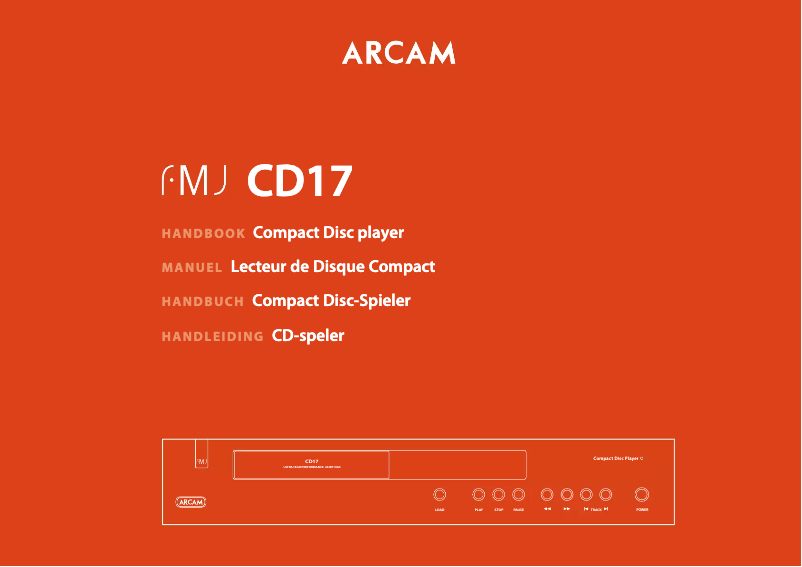 Page 1 de la notice Manuel utilisateur Arcam CD17
