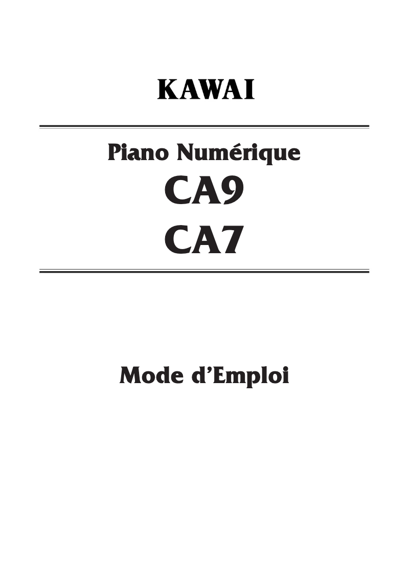 Página 1 del manual Manual de usuario Kawai CA9