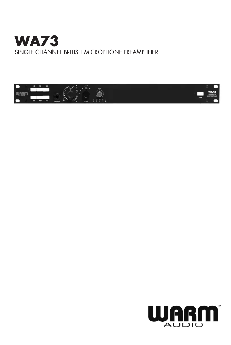 Page 1 de la notice Manuel utilisateur Warm Audio WA73