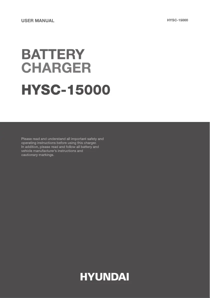 Page 1 of the manual User Manual Hyundai HYSC-15000