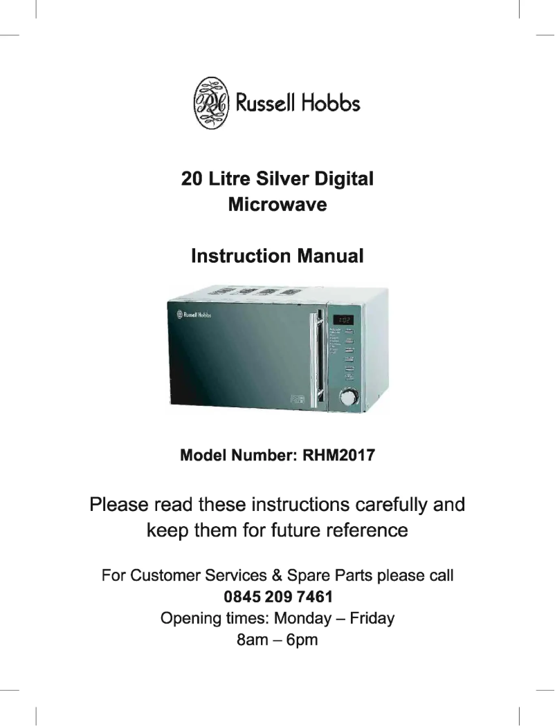 Page 1 de la notice Manuel utilisateur Russell Hobbs RHM2017