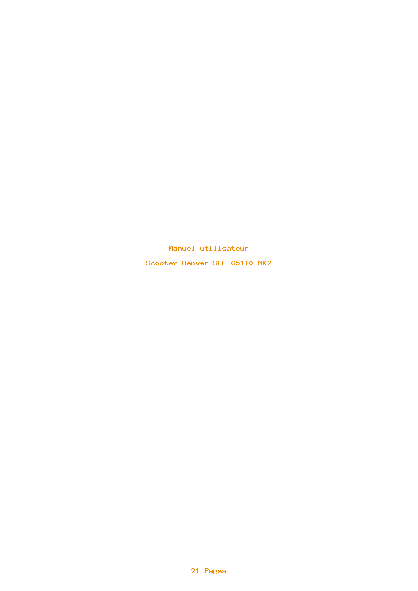 Page 1 de la notice Manuel utilisateur Denver SEL-65110 MK2