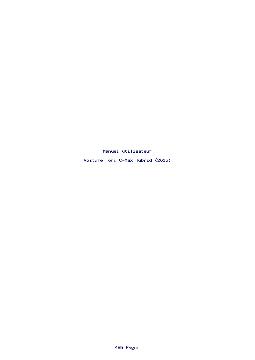 Page 1 de la notice Manuel utilisateur Ford C-Max Hybrid (2015)