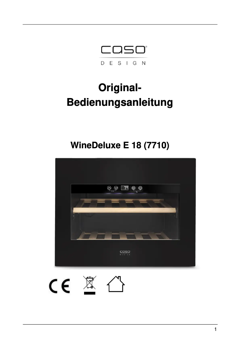 Página 1 del manual Manual de usuario Caso WineDeluxe E18