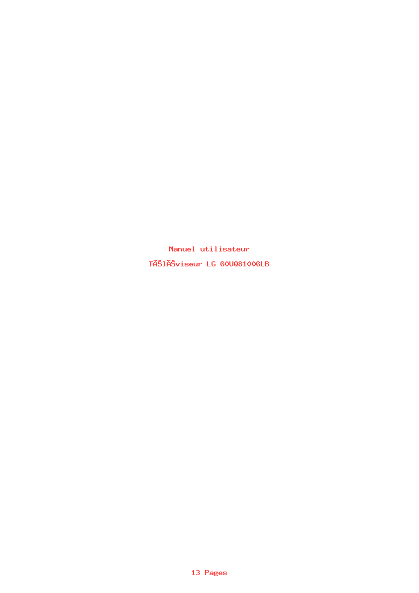 Page 1 de la notice Manuel utilisateur LG 60UQ81006LB