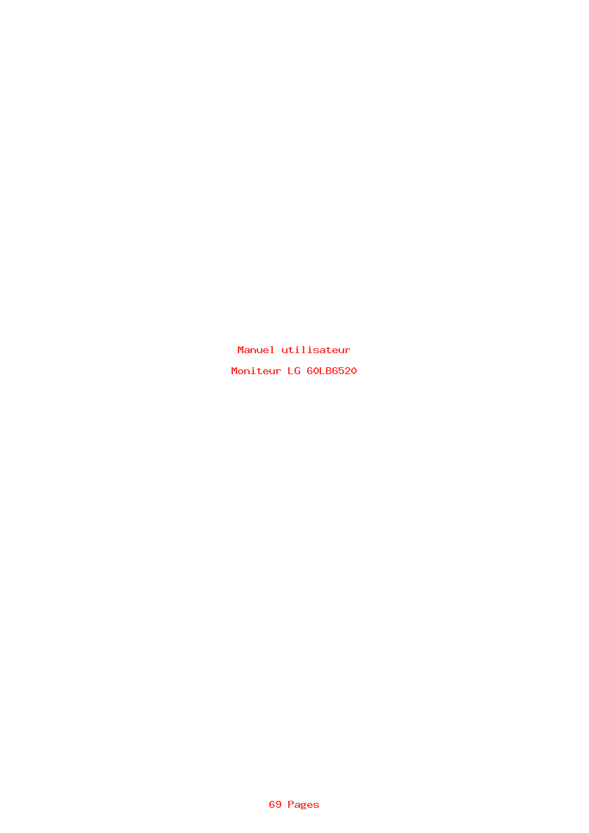 Page 1 de la notice Manuel utilisateur LG 60LB6520