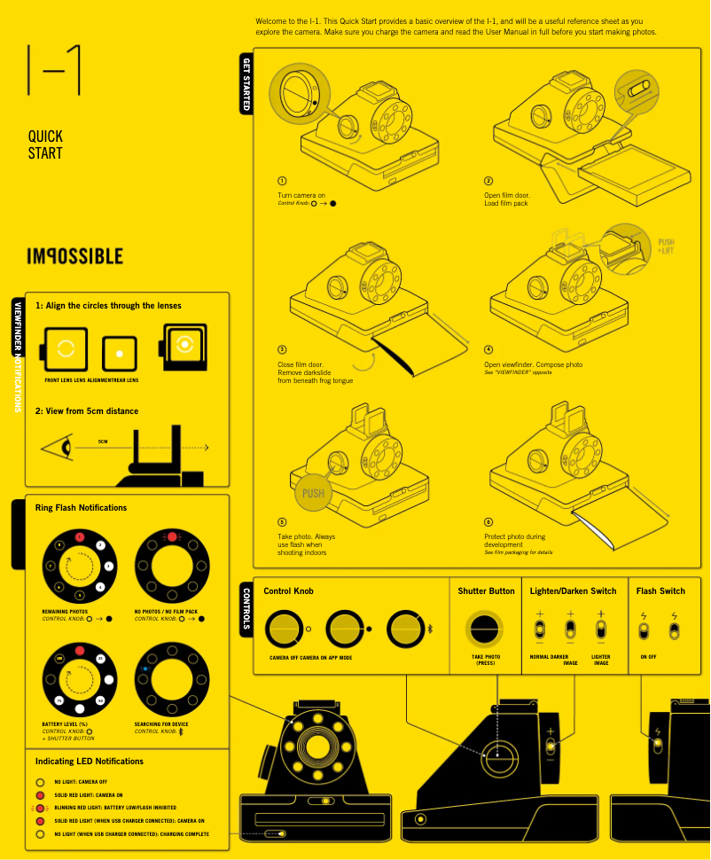 Página 1 del manual Guía de inicio rápido Polaroid Impossible I-1