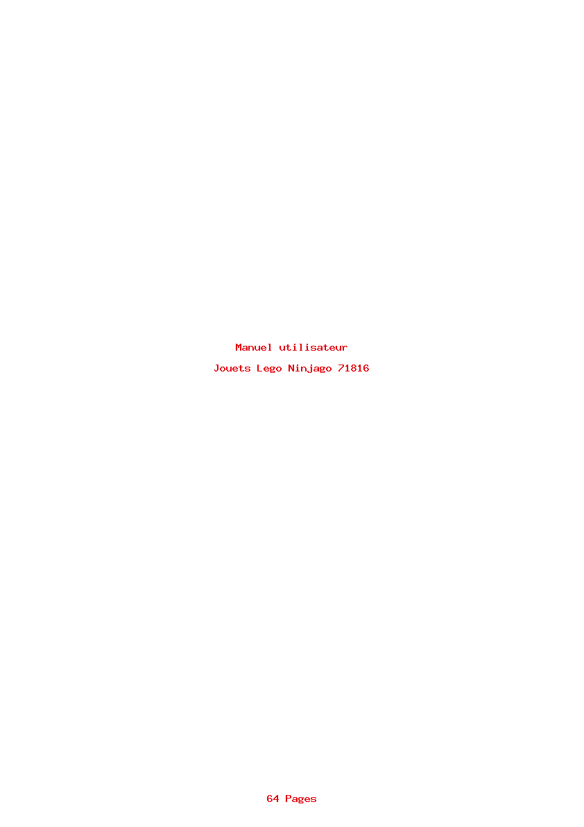 Page 1 de la notice Manuel utilisateur Lego Ninjago 71816