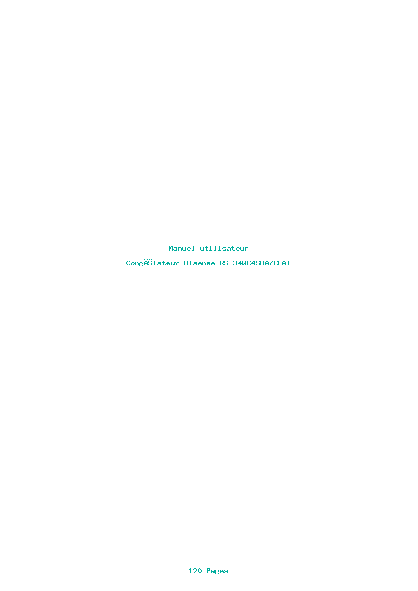 Page 1 de la notice Manuel utilisateur Hisense RS-34WC4SBA/CLA1