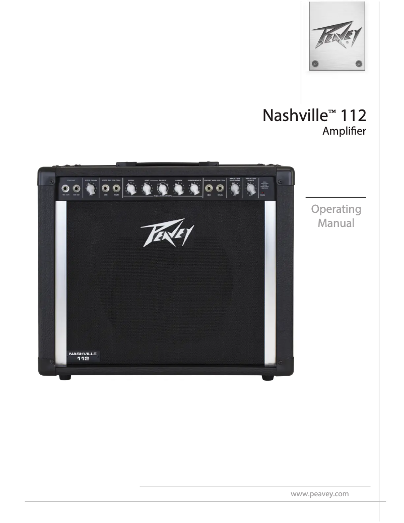 Page 1 de la notice Manuel utilisateur Peavey Nashville 112