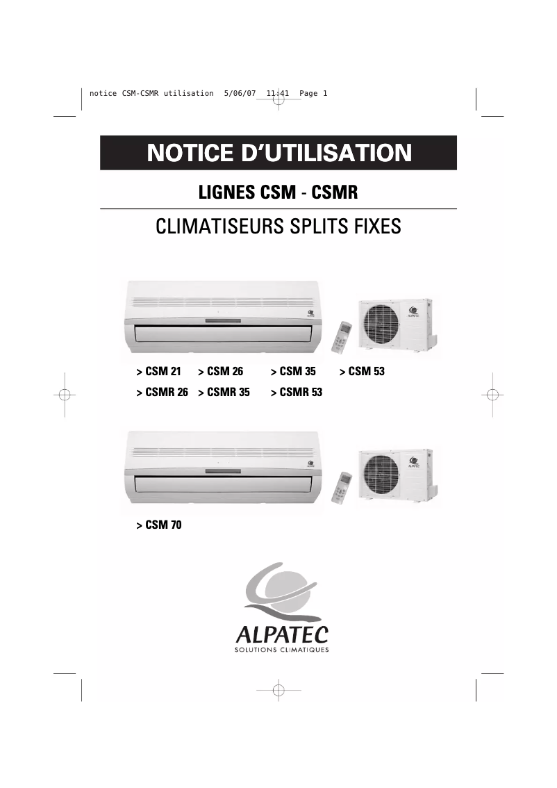 Página 1 del manual Manual de usuario Alpatec CSM 21