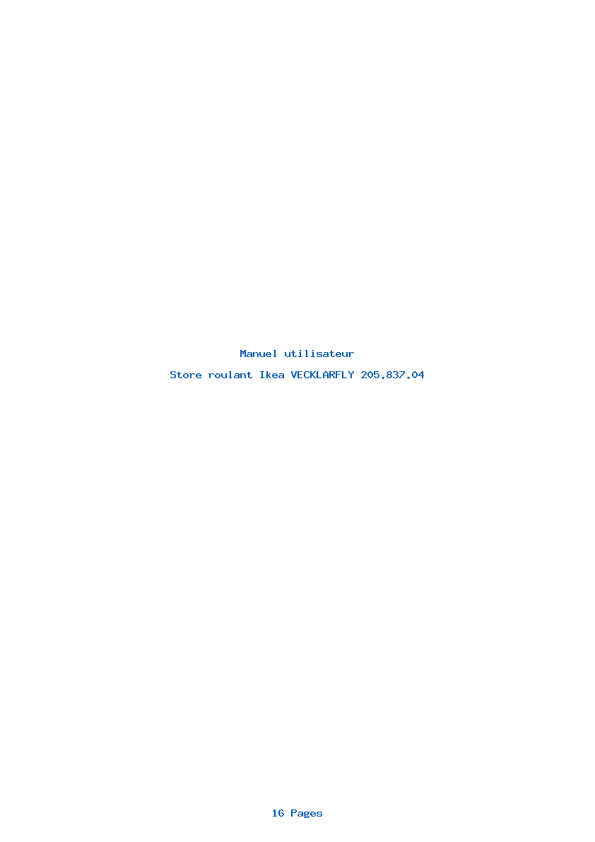 Page 1 de la notice Manuel utilisateur Ikea VECKLARFLY 205.837.04
