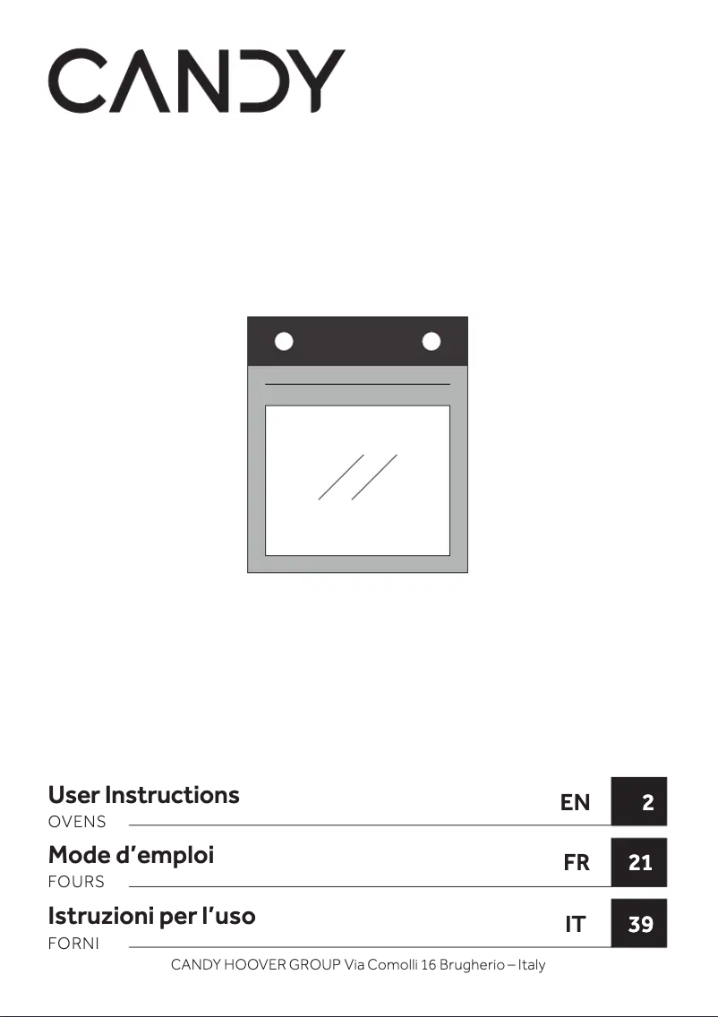 Page 1 de la notice Manuel utilisateur Candy FMCIDC B602