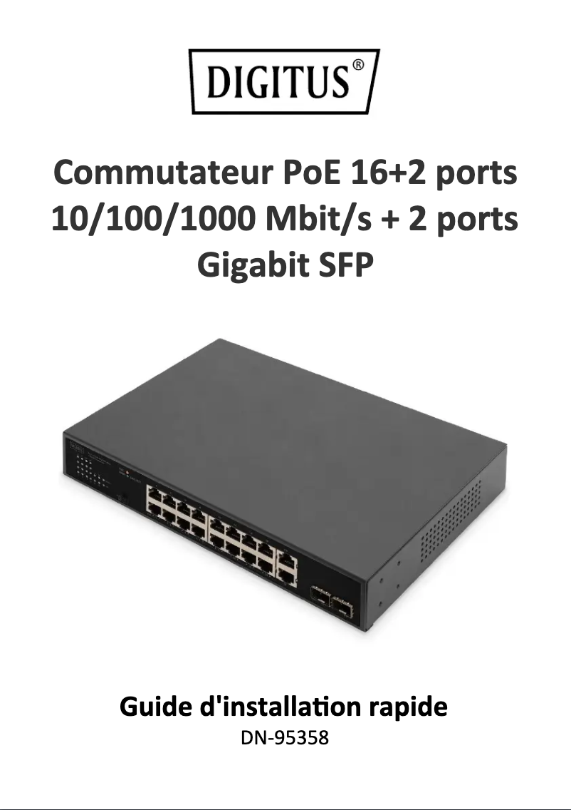 Page 1 de la notice Manuel utilisateur Digitus DN-95358