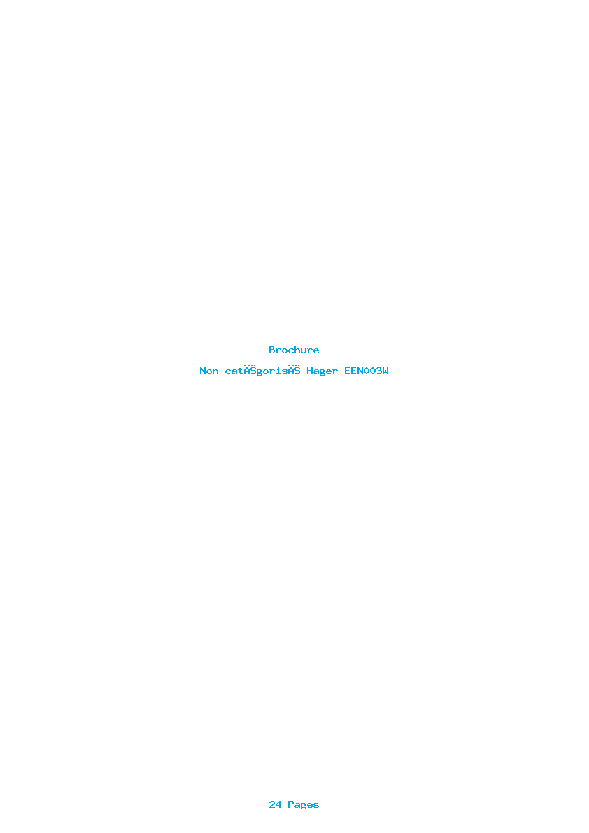 Page 1 de la notice Brochure Hager EEN003W
