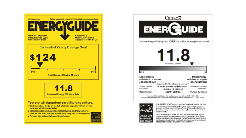 Page 1 de la notice Label énergétique Friedrich Chill Premier CCW15B10B