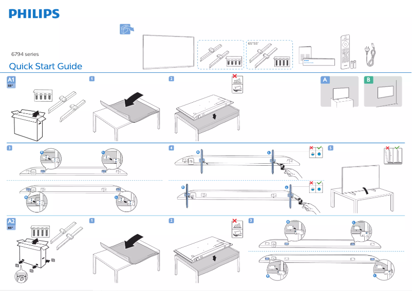 Page 1 de la notice Guide de démarrage rapide Philips 55PUT6794
