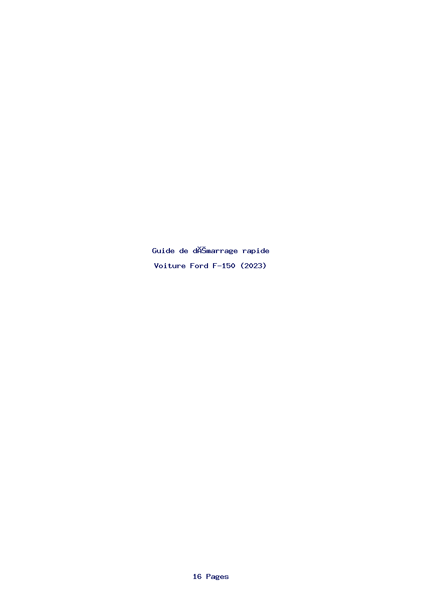 Page 1 de la notice Guide de démarrage rapide Ford F-150 (2023)