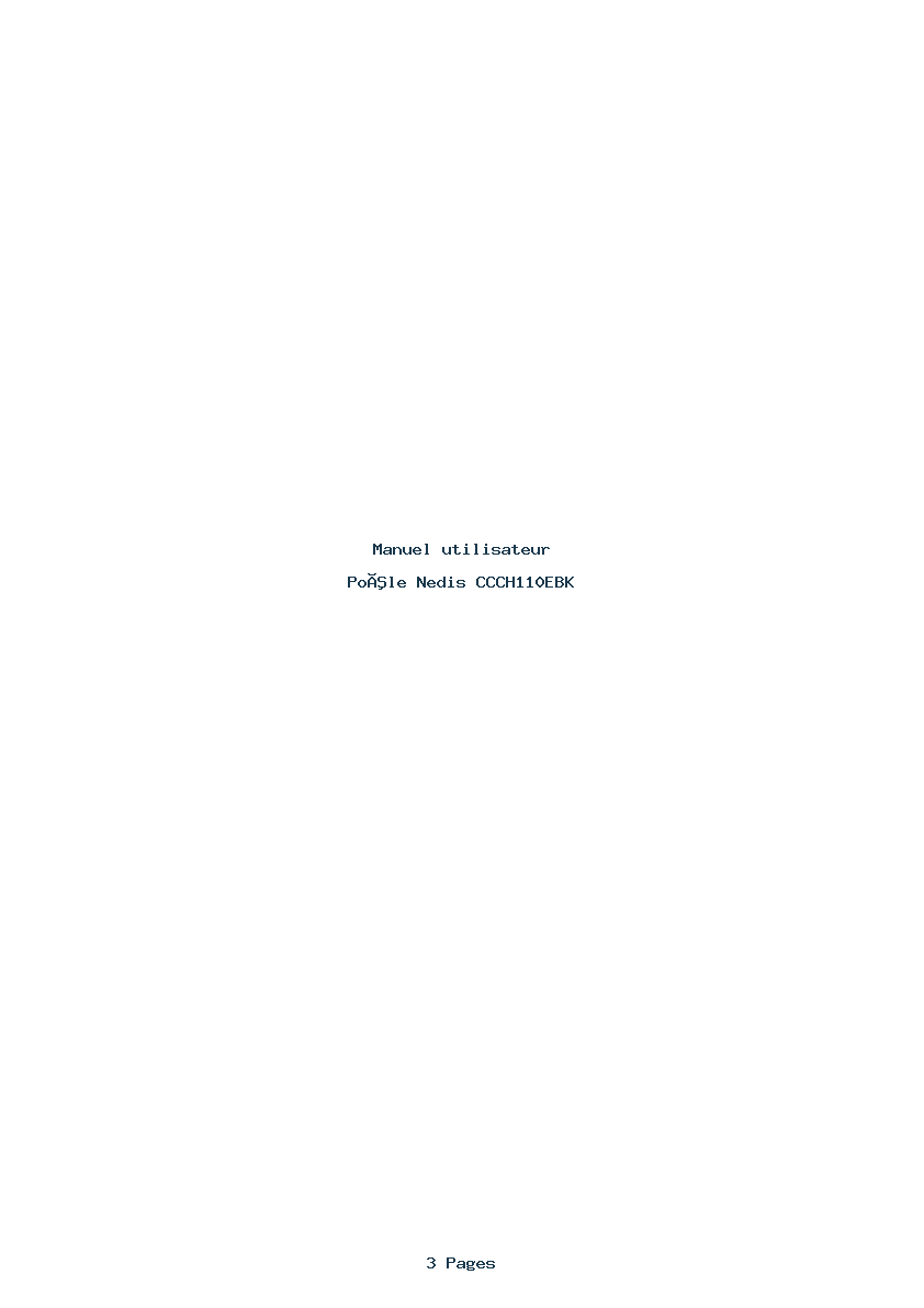 Page 1 de la notice Manuel utilisateur Nedis CCCH110EBK