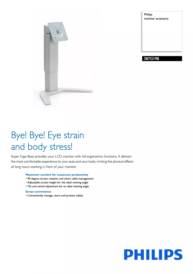 Página 1 del manual Folleto Philips SB7G19B
