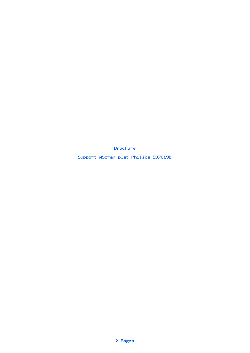 Page 1 de la notice Brochure Philips SB7G19B