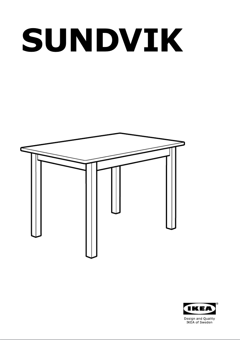 Page 1 de la notice Manuel utilisateur Ikea SUNDVIK 404.940.33