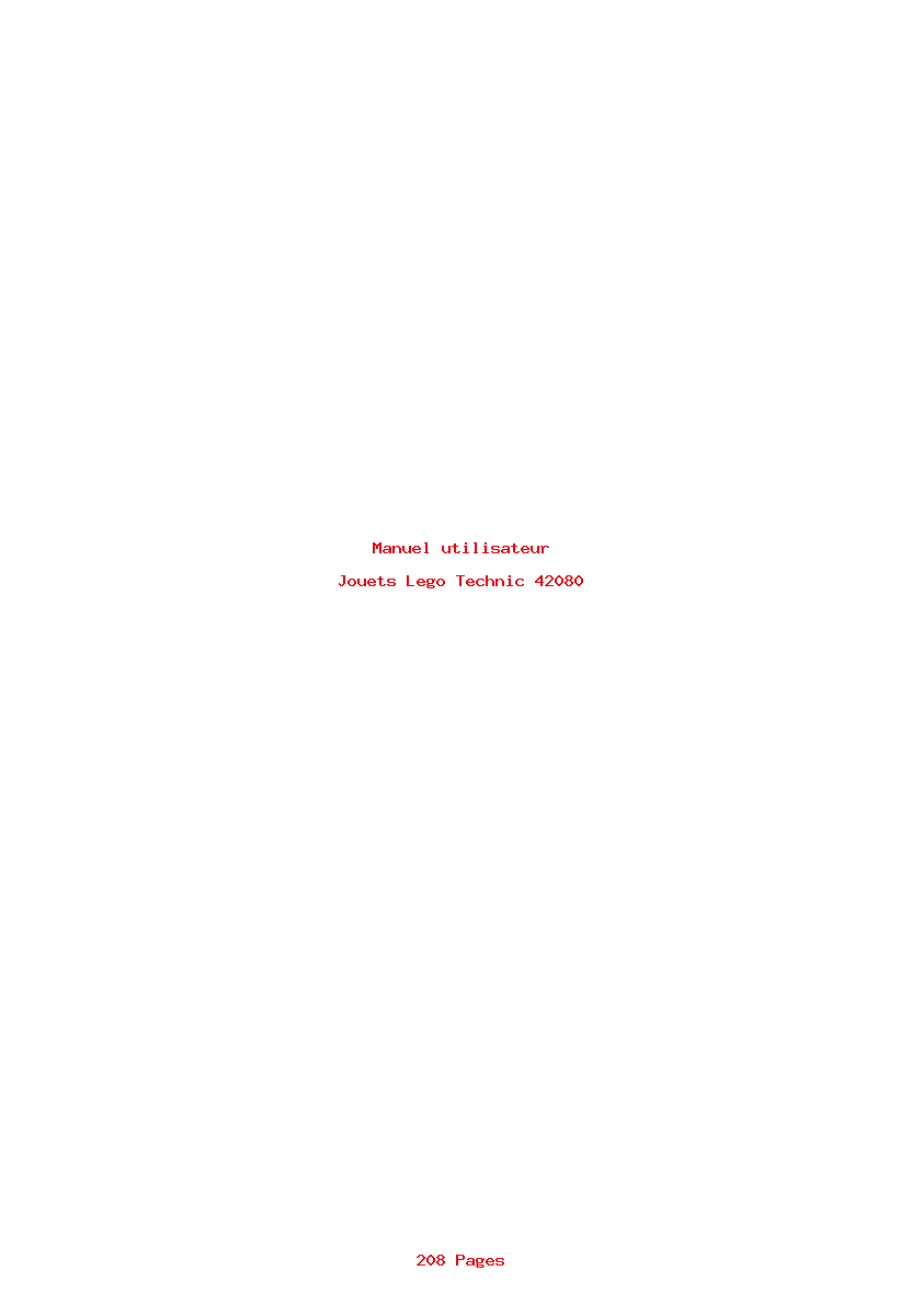 Page 1 de la notice Manuel utilisateur Lego Technic 42080