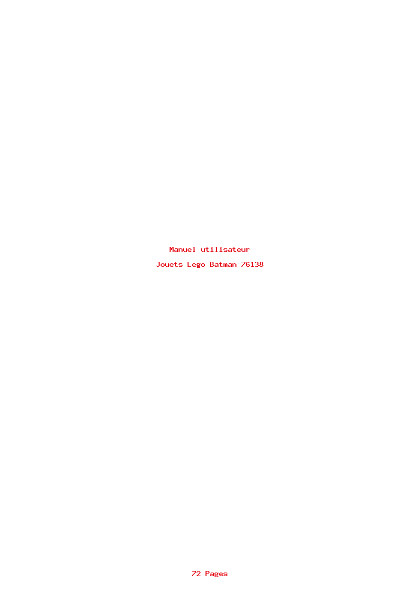 Page 1 de la notice Manuel utilisateur Lego Batman 76138