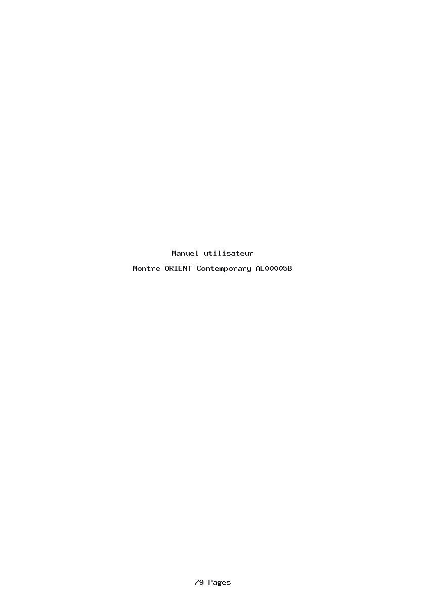 Page 1 de la notice Manuel utilisateur ORIENT Contemporary AL00005B