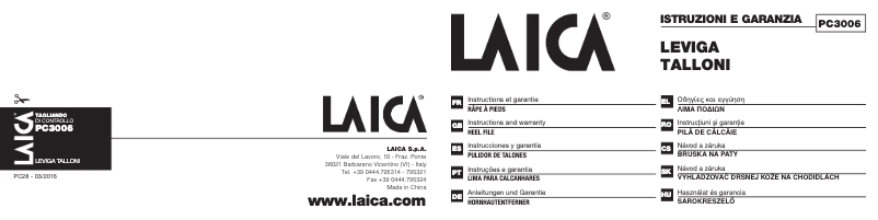 Page 1 de la notice Manuel utilisateur Laica PC3006