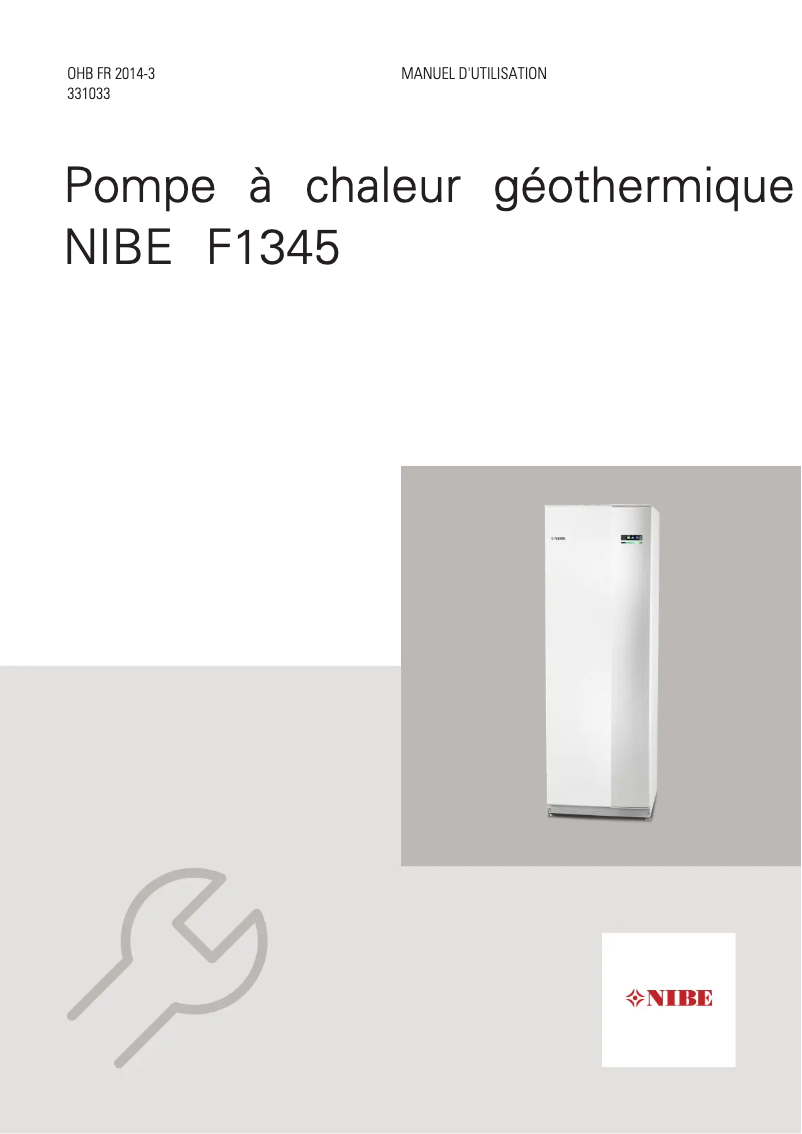 Page 1 de la notice Fiche technique Nibe F1345