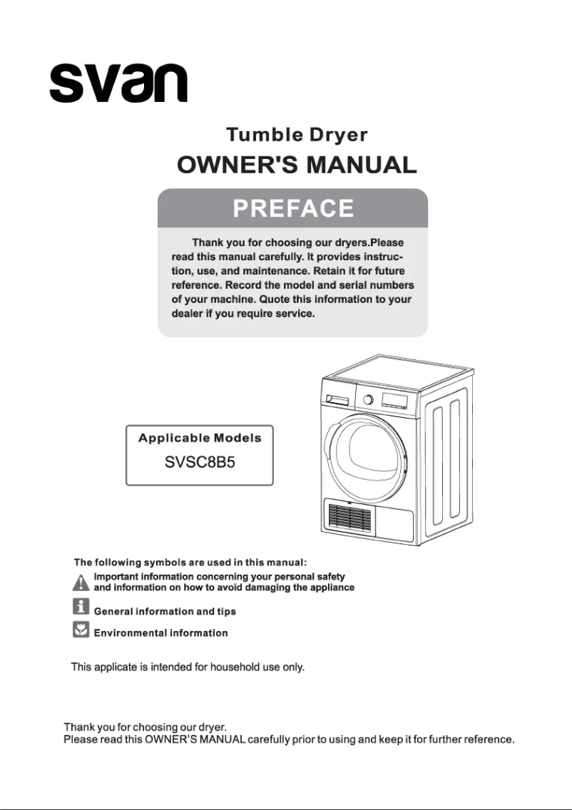 Page 1 de la notice Manuel utilisateur SVAN SVSC8B5