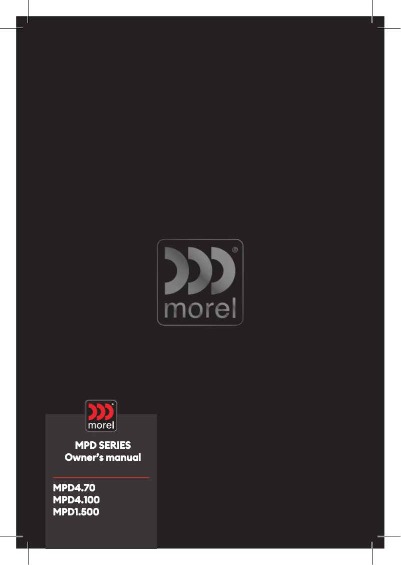 Page 1 of the manual User Manual Morel MPD1.500