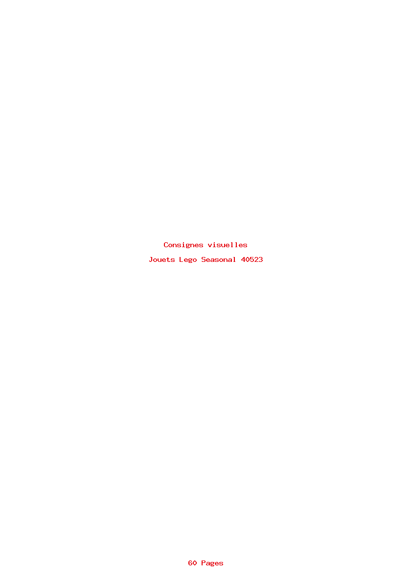 Page 1 de la notice Consignes visuelles Lego Seasonal 40523