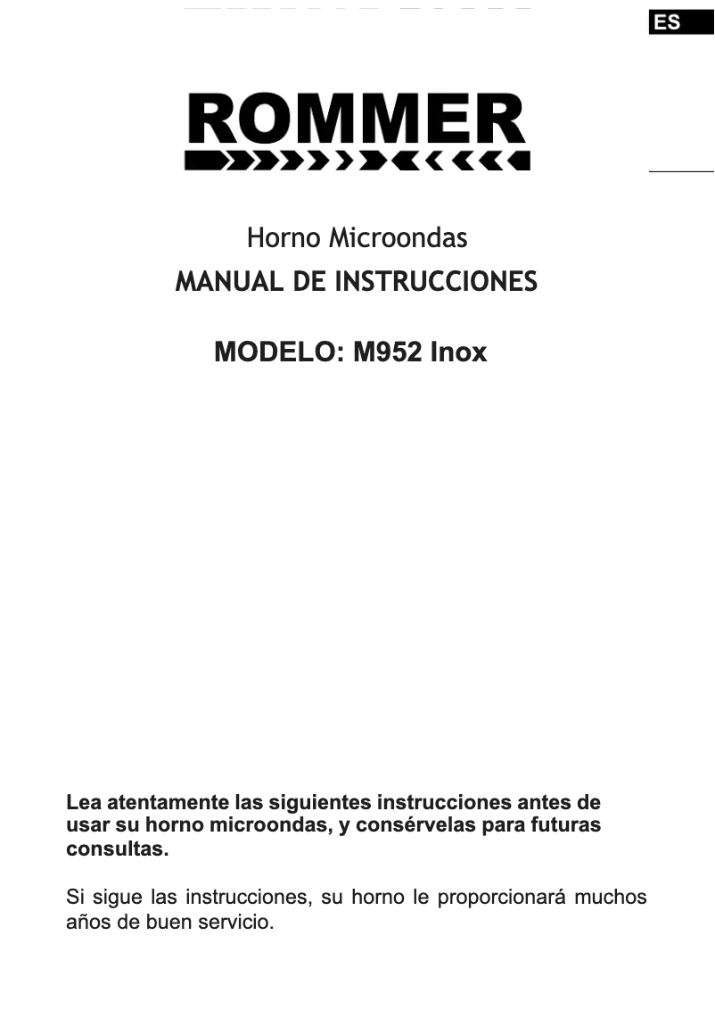 Página 1 del manual Manual de usuario Rommer M952