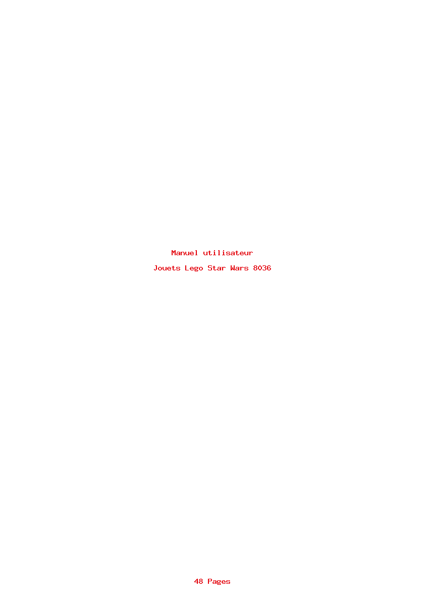 Page 1 de la notice Manuel utilisateur Lego Star Wars 8036